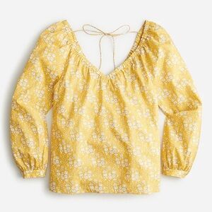 NWT J. Crew x Liberty of Yellow Floral Top Size XL